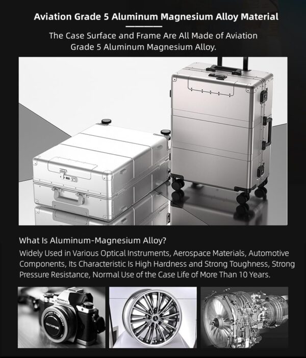 Valise aluminium magnésium ANNI RIEL roulettes serrure TSA-2