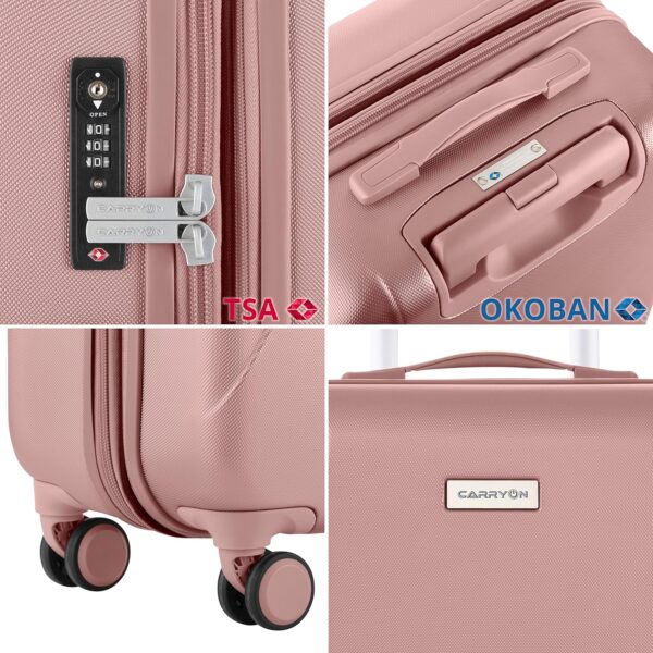 Valise cabine rigide CarryOn Skyhopper 55cm TSA Rose-2