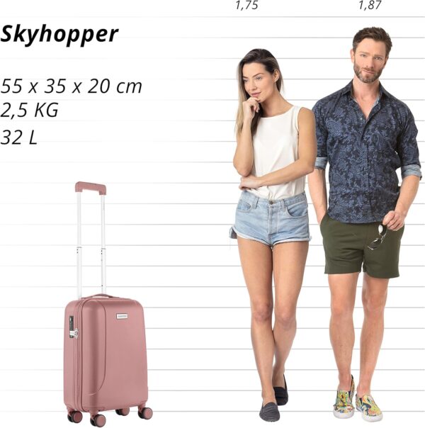Valise cabine rigide CarryOn Skyhopper 55cm TSA Rose-3