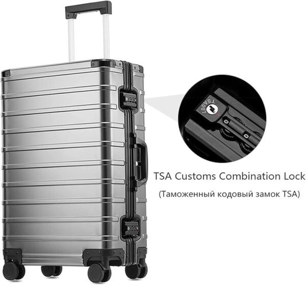 Valise cabine DRMEE aluminium serrure TSA roues silencieuses-2