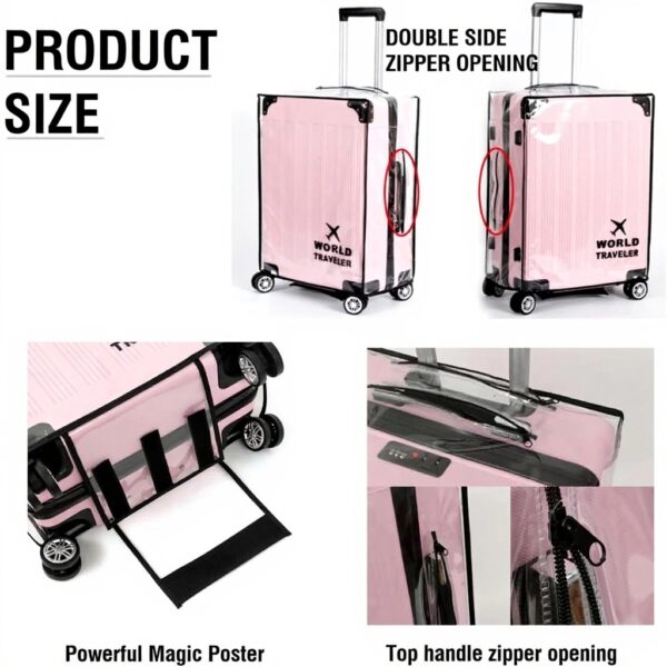 Housse de valise FABULWAY PVC transparent étanche 60,9 cm