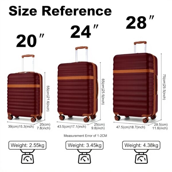 Valise cabine KONO ABS PC rigide 4 roulettes serrure TSA