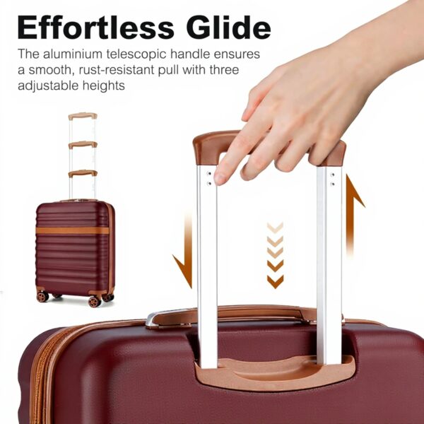 Valise cabine KONO ABS PC rigide 4 roulettes serrure TSA