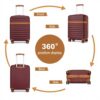 Valise cabine KONO ABS PC rigide 4 roulettes serrure TSA