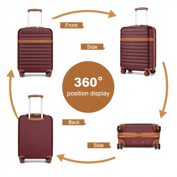 Valise cabine KONO ABS PC rigide 4 roulettes serrure TSA