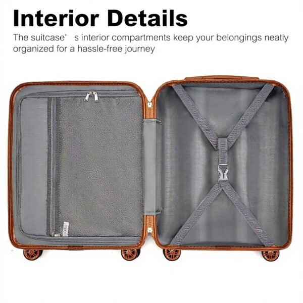 Valise cabine KONO ABS PC rigide 4 roulettes serrure TSA