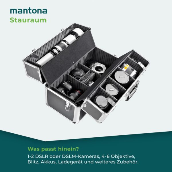 Valise photo Mantona aluminium robuste serrure combinaison-3