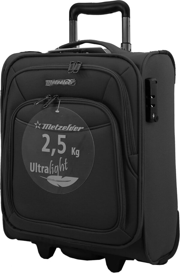 Valise Cabine Souple METZELDER USB TSA Lowcost Noir-0