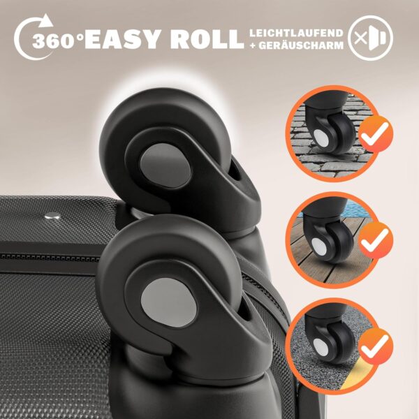 Valise rigide Monzana Noir 4 roues ABS cadenas combinaison-5