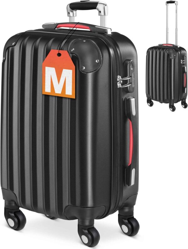 Valise rigide Monzana Noir 4 roues ABS cadenas combinaison-0
