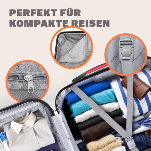 Valise rigide Monzana Noir 4 roues ABS cadenas combinaison-7