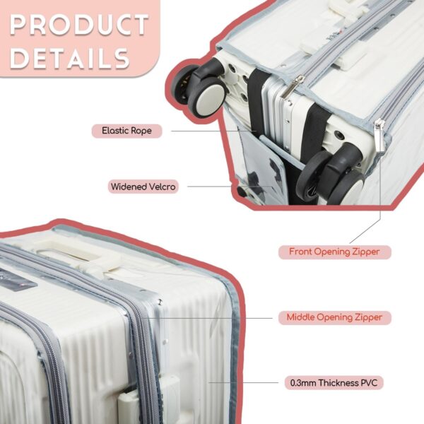 Housse de bagage PUMHUBO protection PVC transparent poignée-6