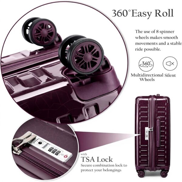 Ensemble Valises Rigides PC Sea Choice 8 Roues TSA