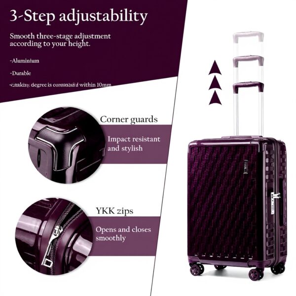 Ensemble Valises Rigides PC Sea Choice 8 Roues TSA