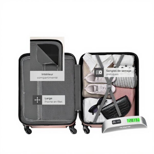 Set de Valise de Voyage TecTake ABS Roulettes 360 Cadenas