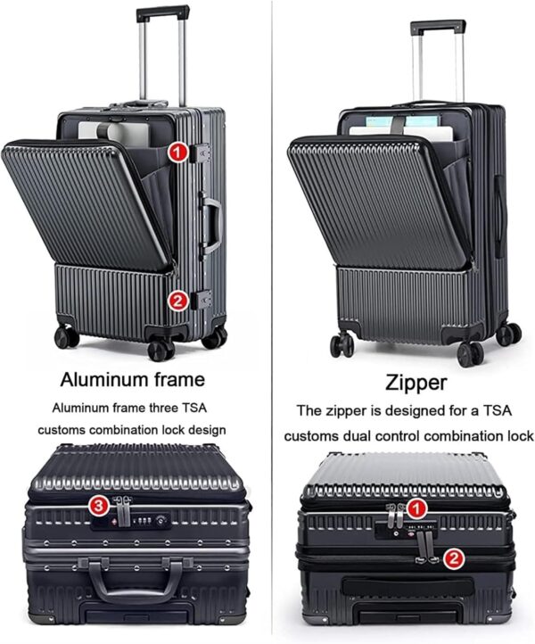 Valise cabine aluminium TOTIKI ouverture frontale roues-3