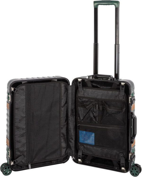Valise cabine Travelhouse Paris aluminium polycarbonate vert-1