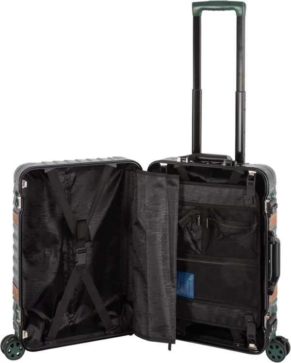 Valise cabine Travelhouse Paris aluminium polycarbonate vert-2