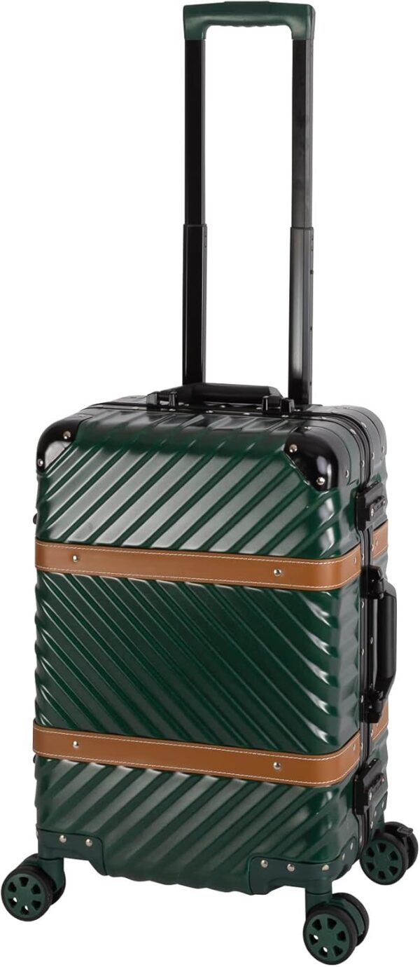 Valise cabine Travelhouse Paris aluminium polycarbonate vert-0