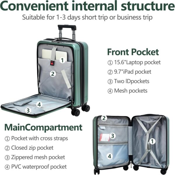 Bagage cabine ABS PC léger verrou TSA TydeCkare valise-2