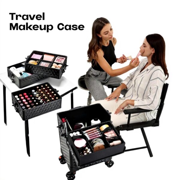 Valise 5 en 1 Yueieoun cuir noir train roulettes voyage