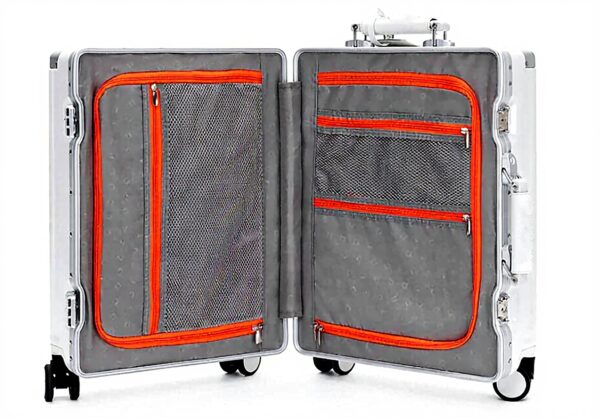 Valise ZNBO 20 Pouces Cadre Aluminium Multifonction Blanc