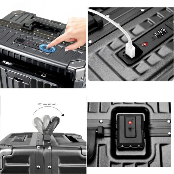 Valise cabine ZNBO aluminium ouverture avant serrures TSA