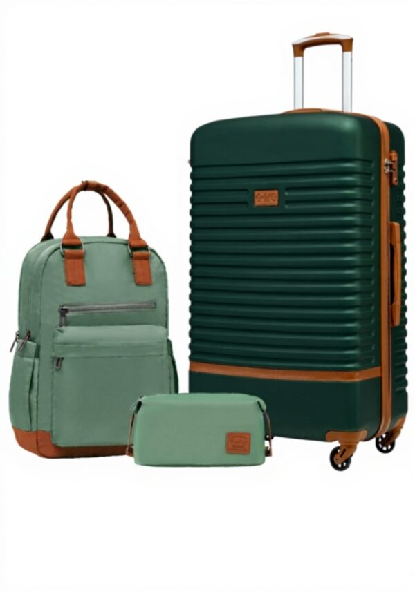 COOLIFE Valise Set 3 Pièces ABS Serrure TSA Voyage Long