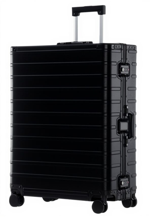 Valise aluminium EclatVivid serrures TSA noir carry-on