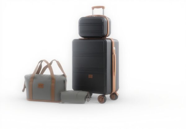 Valise cabine Kono set 4 rigide vanity case sport gris