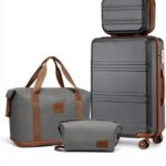 Valise cabine Kono set 4 rigide vanity case sport gris