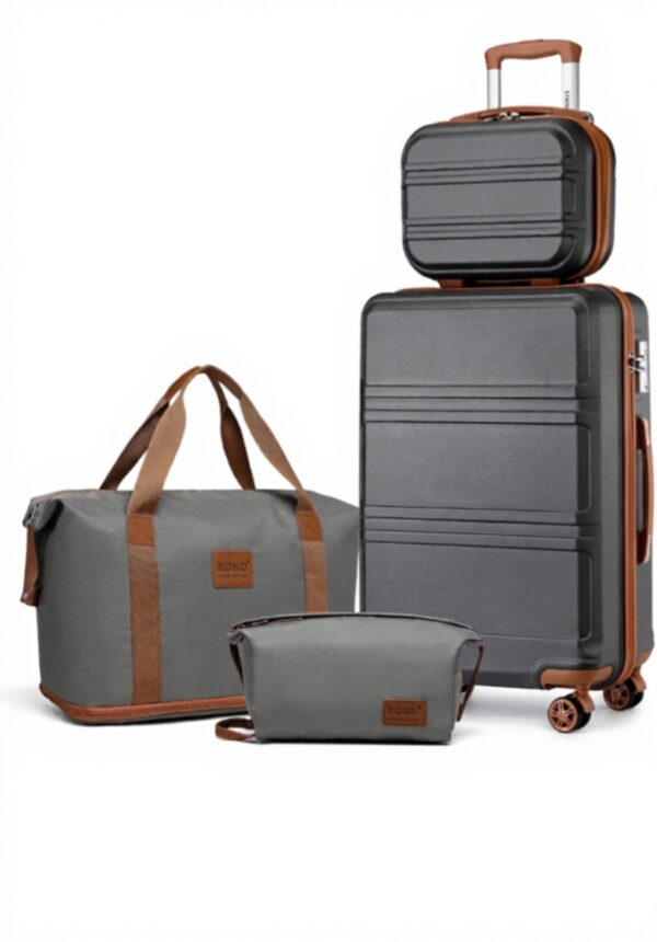 Valise cabine Kono set 4 rigide vanity case sport gris