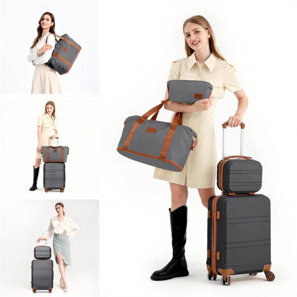 Valise cabine Kono set 4 rigide vanity case sport gris