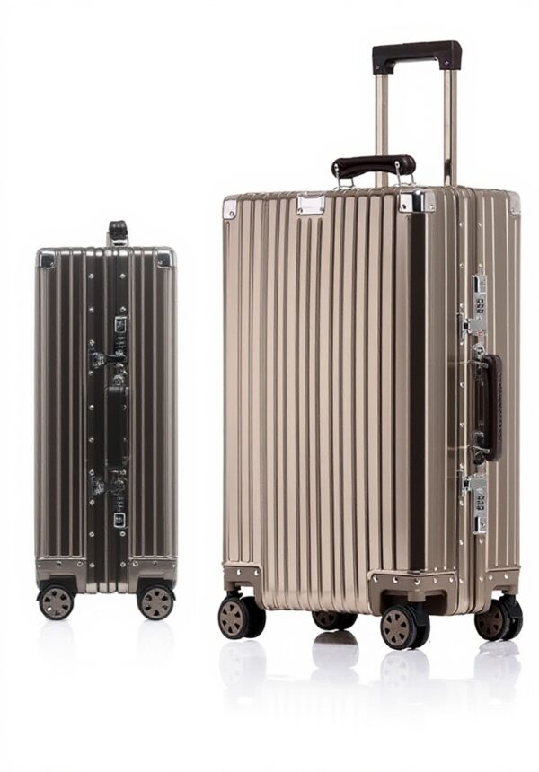 Valise métal Meoky alliage aluminium 4 roues serrures TSA