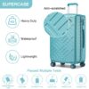 Valise cabine Supercase rigide 4 roues serrure TSA Bleu