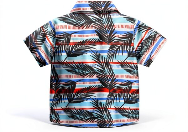 Chemise hawaïenne garçon polyester léger Colourful manches-4