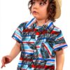 Chemise hawaïenne garçon polyester léger Colourful manches-1