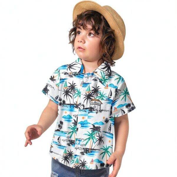 Chemise hawaïenne garçon Colourful polyester léger manches-2