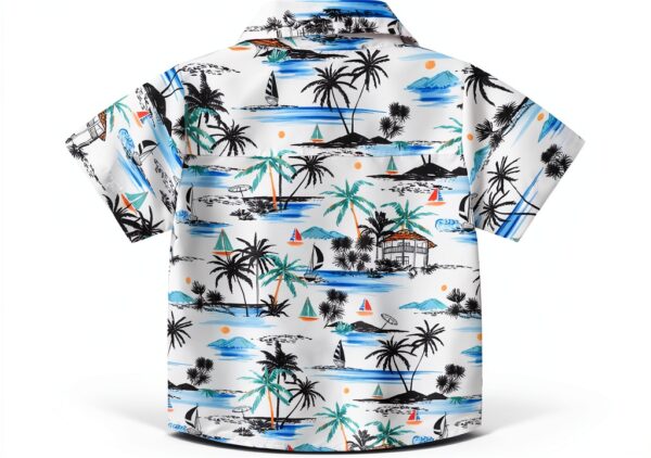 Chemise hawaïenne garçon Colourful polyester léger manches-4