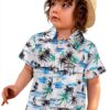 Chemise hawaïenne garçon Colourful polyester léger manches-1