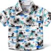Chemise hawaïenne garçon Colourful polyester léger manches-0