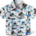 Chemise hawaïenne garçon Colourful polyester léger manches-0