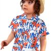 Chemise hawaïenne Colourful garçons polyester léger manches-1