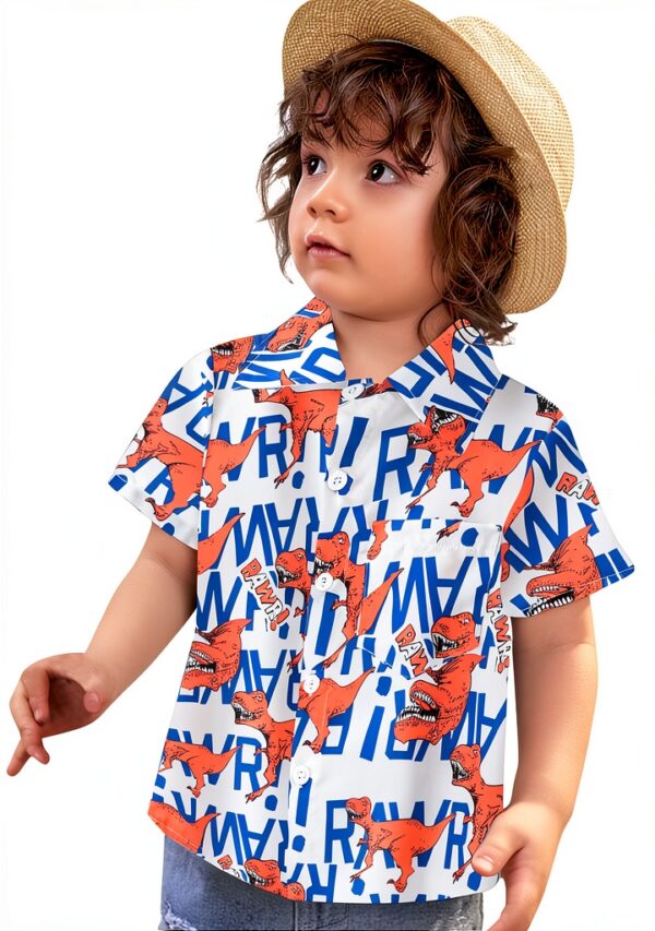 Chemise hawaïenne Colourful garçons polyester léger manches-1