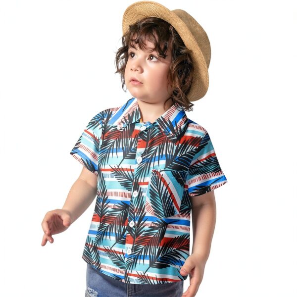 Chemise hawaïenne garçon polyester léger Colourful manches-2