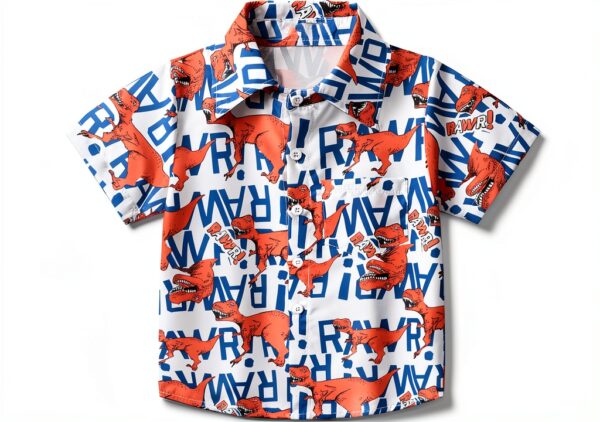 Chemise hawaïenne Colourful garçons polyester léger manches-0