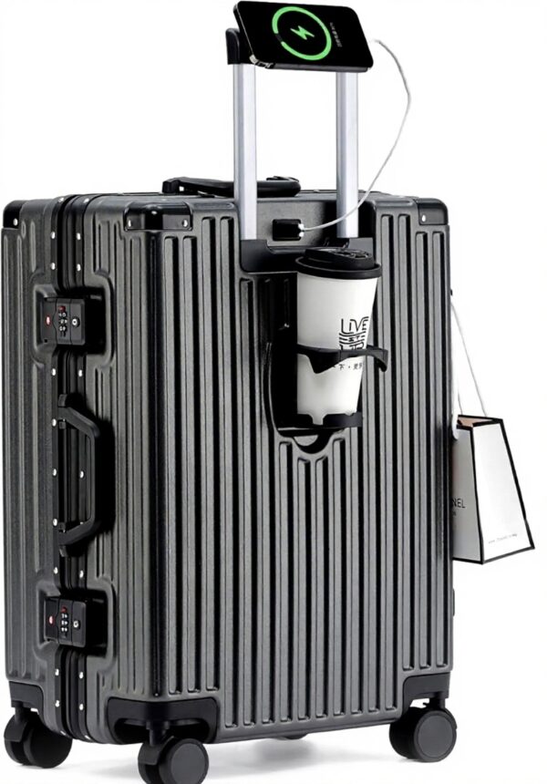 Lesulety Valise Cabine Ultra Légère 4 Roues PC USB Femme