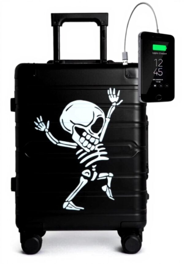 Valise Cabine Aluminium TOKYOTO Argentée USB Rigide
