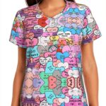 T-shirt FSCEV col V femme polyester élasthanne noir-0