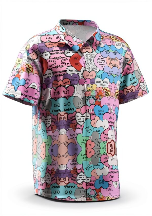 Chemise homme DRTGEDS imprimé coeur polyester manches-1